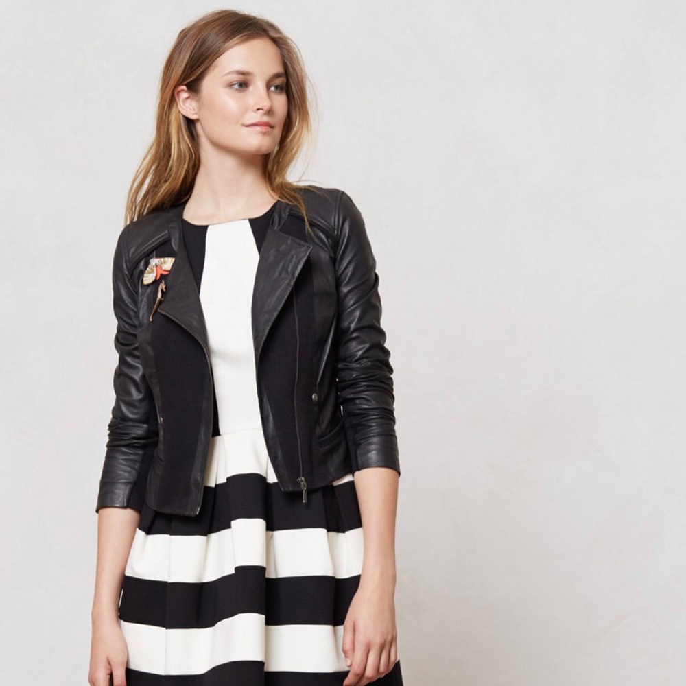 Elevenses mixed media leather Moro jacket